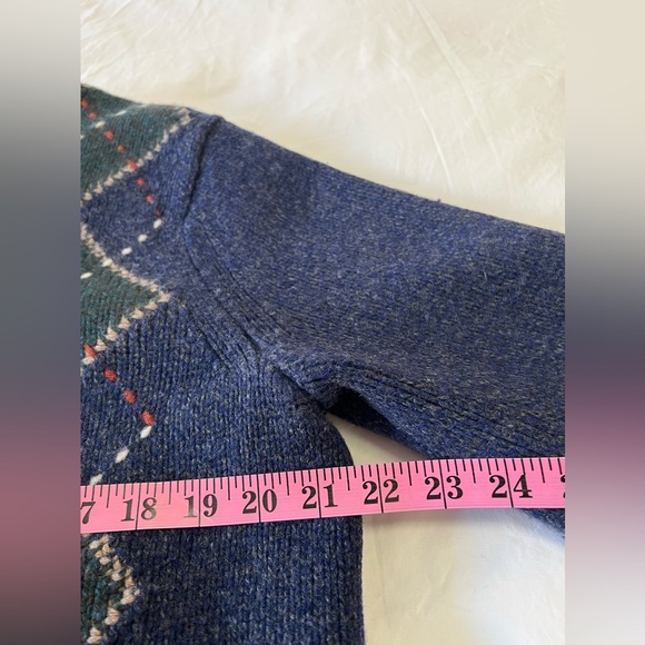 Brooks Brothers | Mens Large | Multicolor Argyle Merino Wool Cable Knit SWEATER - Picture 5 of 10